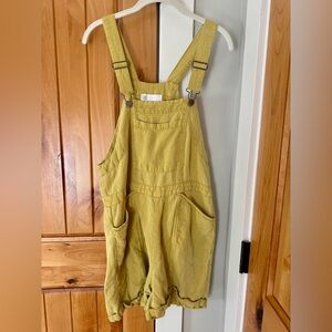 NWOT C&C California linen shorts romper overalls